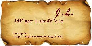 Jéger Lukrécia névjegykártya