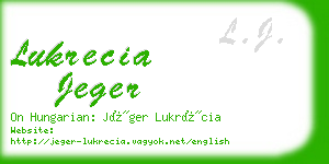 lukrecia jeger business card